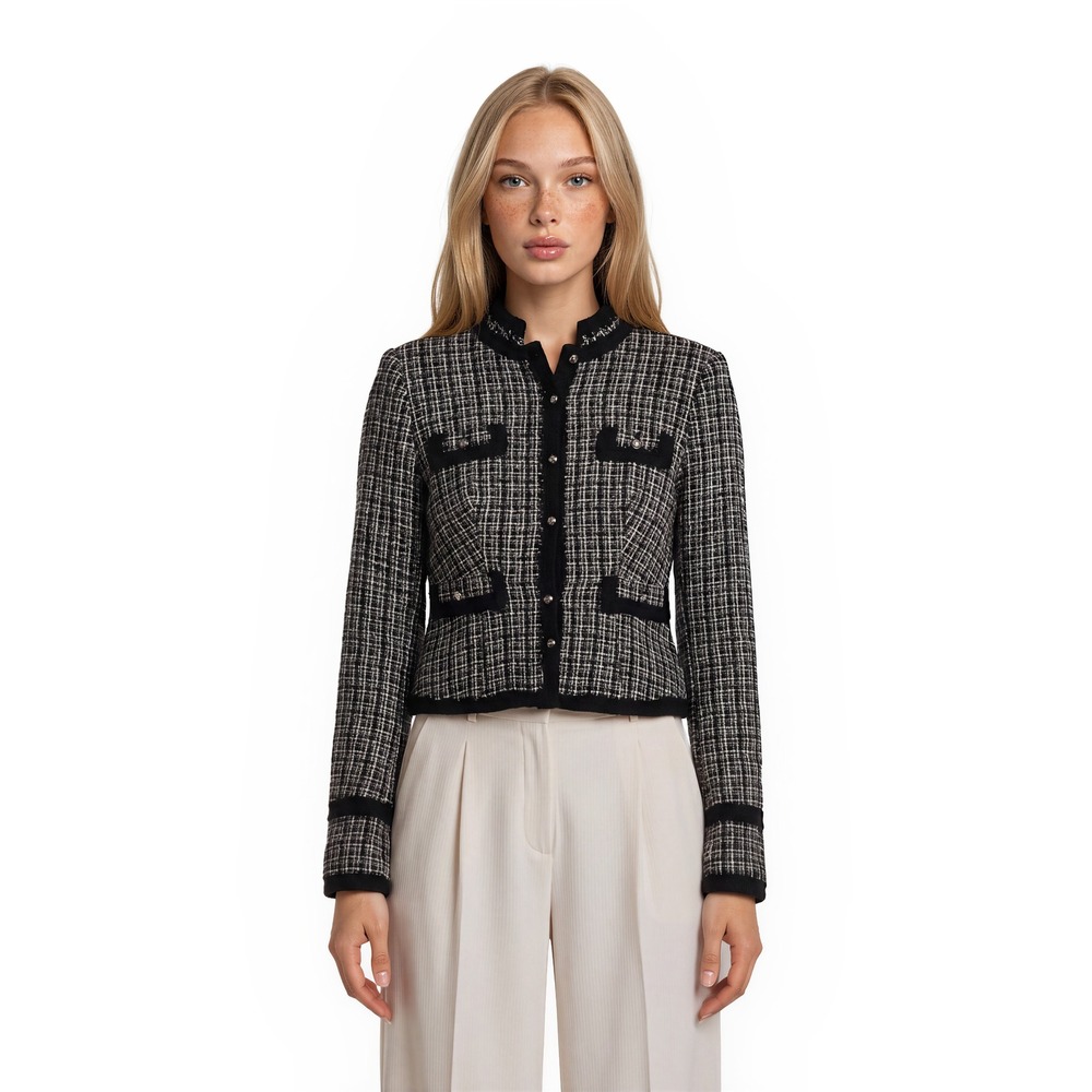 White House Black Market Blazer Women's Size 14 Tweed Silk Blend Blazer Lined